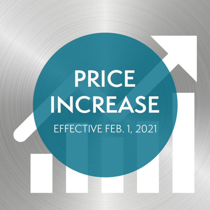 Price Increase Text over Graph and Metal Background