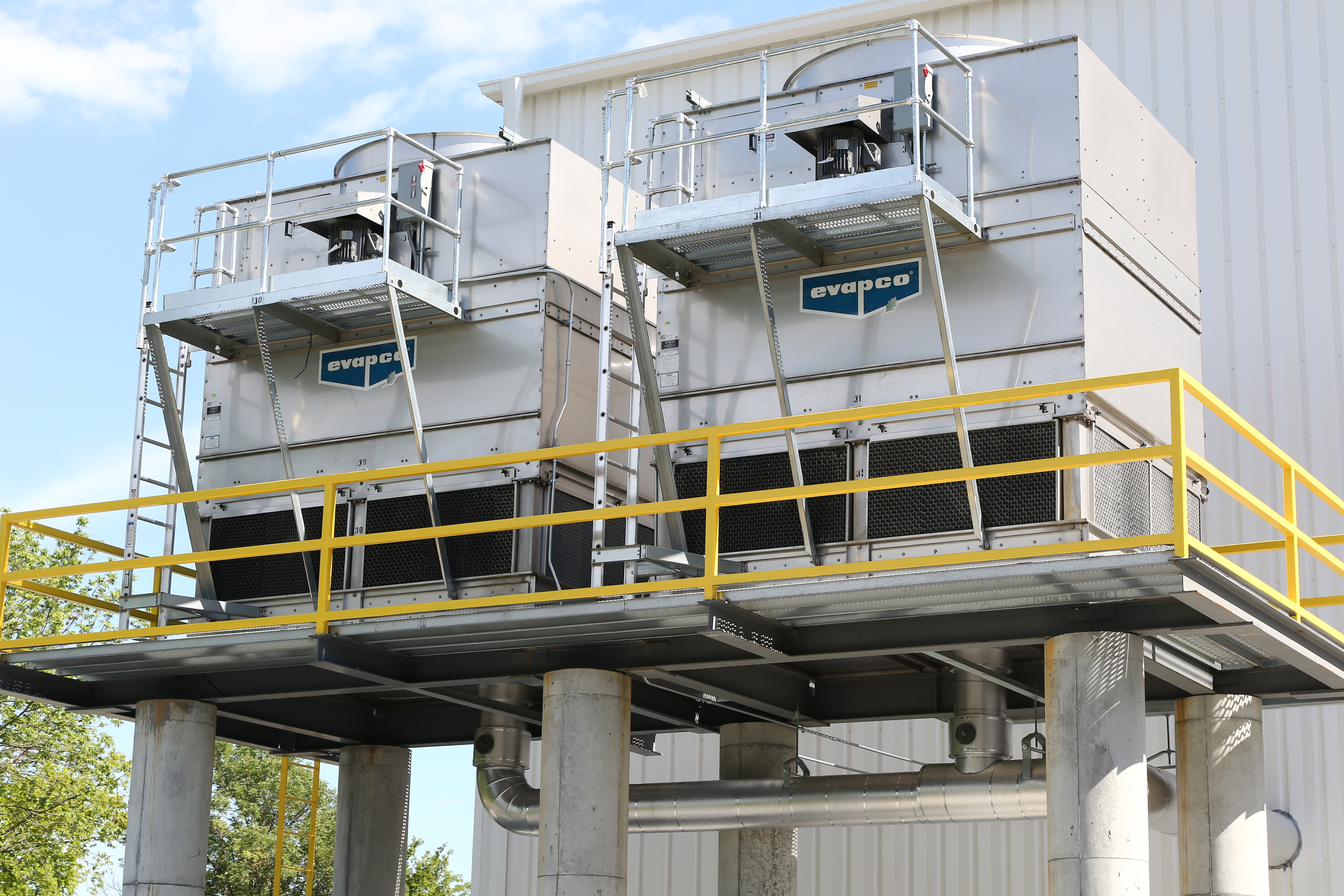 Cooling Tower Installation with Service Platforms and Ladderes