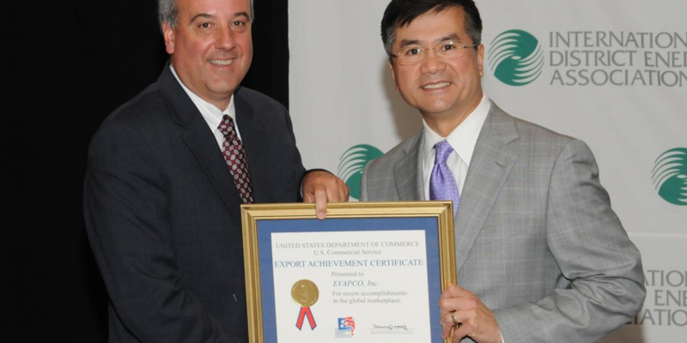 Gary Locke honors EVAPCO with Export Achievement Certificate