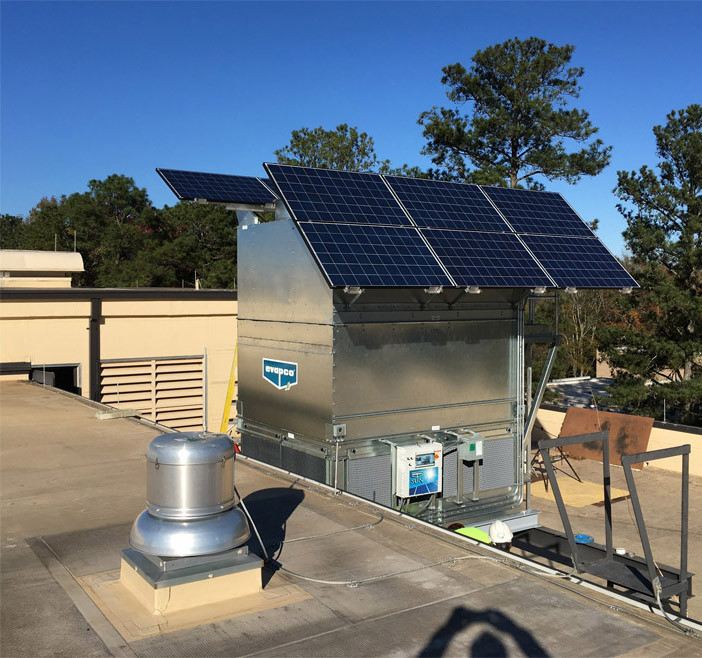 Solar-Powered Evaporative Cooling Tower to Reduce Energy Costs
