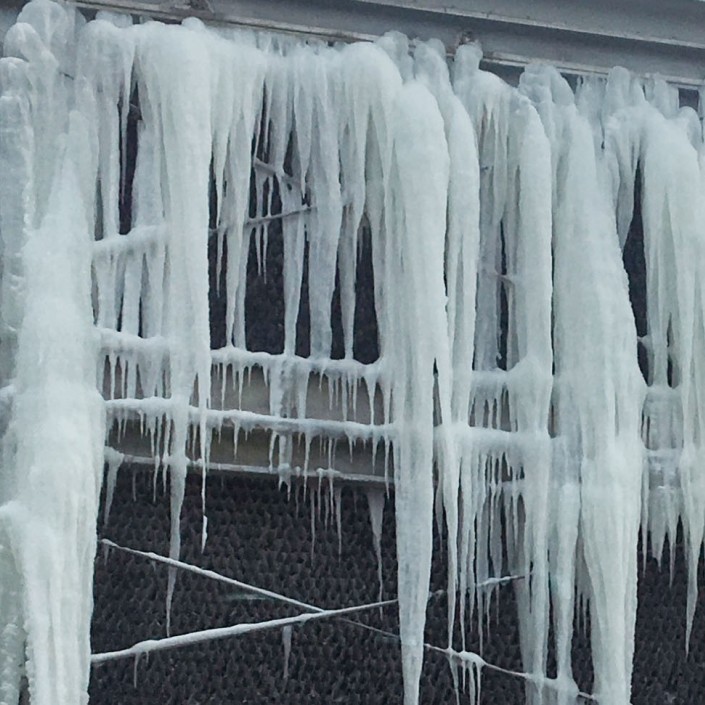 Ice on cooling tower